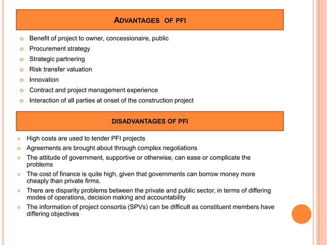 Private financial initiative (PFI) | PPT
