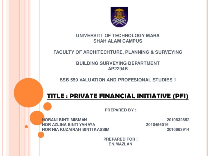 Private Financial Initiative Pfi