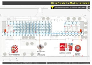 RECEPCIÓN
SALA DE ESTAR
ESPANSIÓN
BUFFET
BUFFET
ACC. DE
SERVICIO
SUMEXPANSIÓN
SEM
E.M
E.M
ACCESO
Vera Fontana Daniela Mat: 4001- 1221 Cátedra: B+S+B y AsociadosP R O Y E C T O F I N A L I N T E G R A D O R - U M 2 0 1 5
ROCIADORES
TIPO
SPRINKLERS
ALARMA
SONORA
AVISADOR SONORO
L.M
Instalaciones Contra Incendio PLANTA BAJA
0m 6m 12m
MATAFUEGOS ABC
N
ñ
 