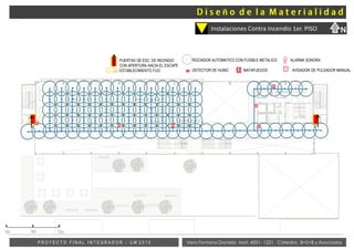 SALA DE TRABAJOSALA DE LECTURA
RECEPCIÓN
CONSULTAS
GUARDERÍA
Vera Fontana Daniela Mat: 4001- 1221 Cátedra: B+S+B y AsociadosP R O Y E C T O F I N A L I N T E G R A D O R - U M 2 0 1 5
Instalaciones Contra Incendio 1er. PISO
0m 6m 12m
ROCIADOR AUTOMATICO CON FUSIBLE METALICO ALARMA SONORA
DETECTOR DE HUMO MATAFUEGOS AVISADOR DE PULSADOR MANUAL
PUERTAS DE ESC. DE INCENDIO
CON APERTURA HACIA EL ESCAPE
ESTABLECIMIENTO FIJO
N
ñ
 