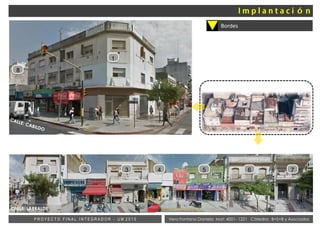 Vera Fontana Daniela Mat: 4001- 1221 Cátedra: B+S+B y AsociadosP R O Y E C T O F I N A L I N T E G R A D O R - U M 2 0 1 5
1
8
1 3 4 5 6 72
Bordes
CALLE: LARRALDE
 