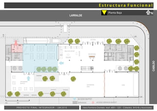 Vera Fontana Daniela Mat: 4001- 1221 Cátedra: B+S+B y AsociadosP R O Y E C T O F I N A L I N T E G R A D O R - U M 2 0 1 5
ACCESO
RECEPCIÓN
SALA DE ESTAR
ESPANSIÓN
BUFFET
BUFFET
SUMEXPANSIÓN
SEM
SERVICIOS
ACCESO BUFFET
ACCESO SERVICIO BUFFET
LARRALDE
CABILDO
E.M
0m 6m
ACC. DE
SERVICIO
L.M
E.M
Planta Baja N
 