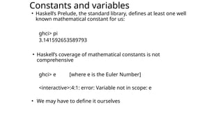 Local Variable Haskell Principles of Functional Languages haskell | PPTX