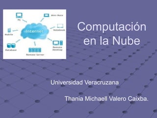 Computación
en la Nube
Universidad Veracruzana
Thania Michaell Valero Caixba.
 