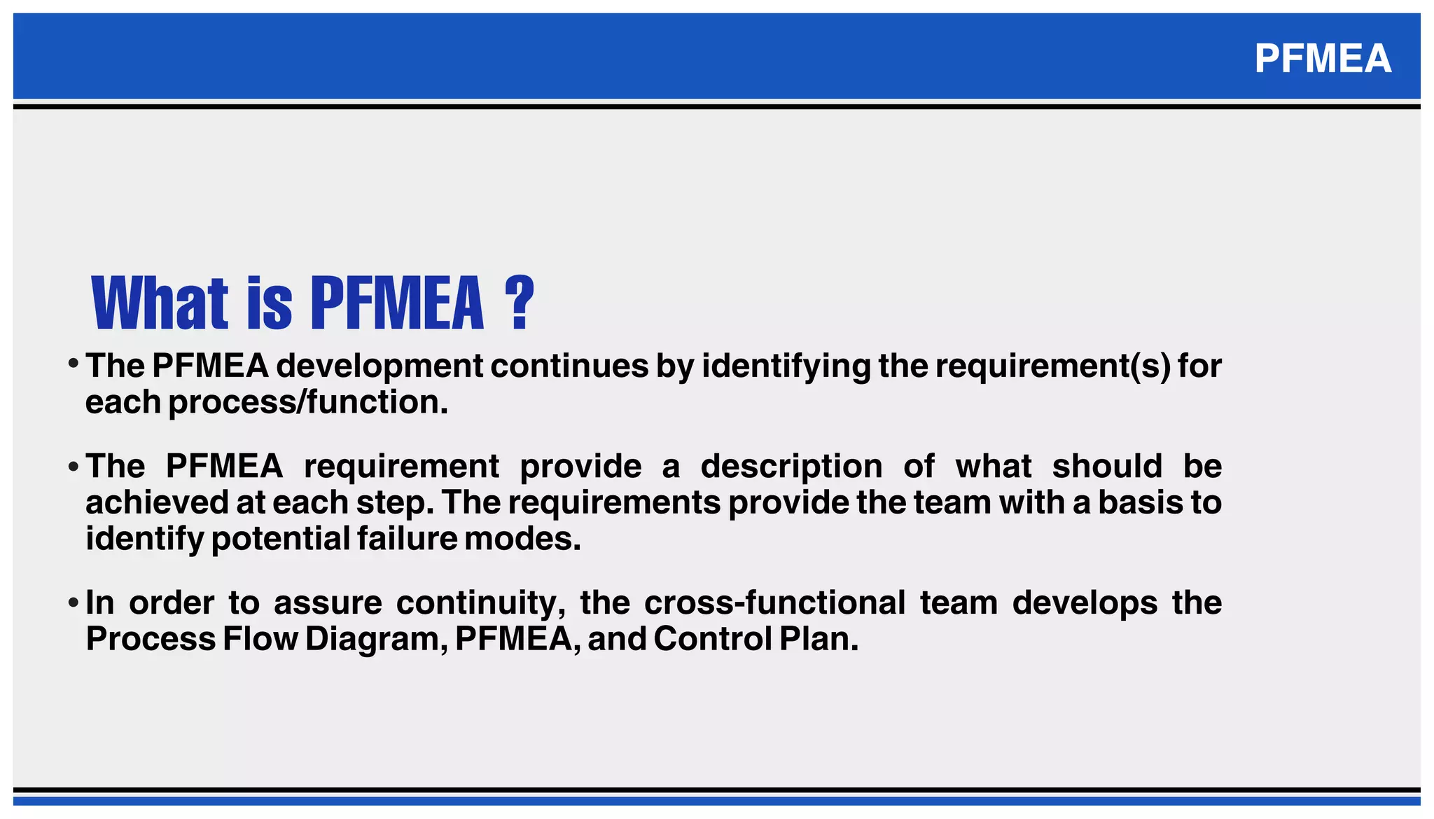 PROCESS FAILURE MODE EFFECTS ANALYSIS (PFMEA) PPT | PDF