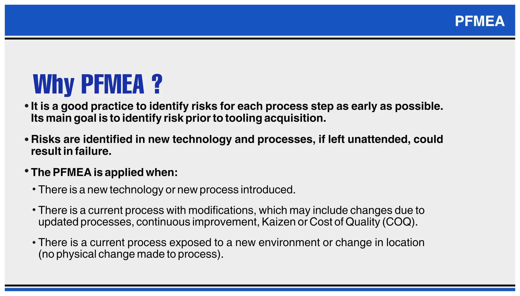 PROCESS FAILURE MODE EFFECTS ANALYSIS (PFMEA) PPT | PDF