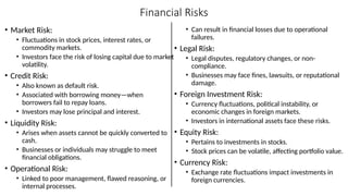 Personal Finance Risks Introduction to Personal FInance Management | PPTX
