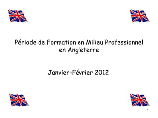 Période de Formation en Milieu Professionnel
              en Angleterre


           Janvier-Février 2012




                                               1
 