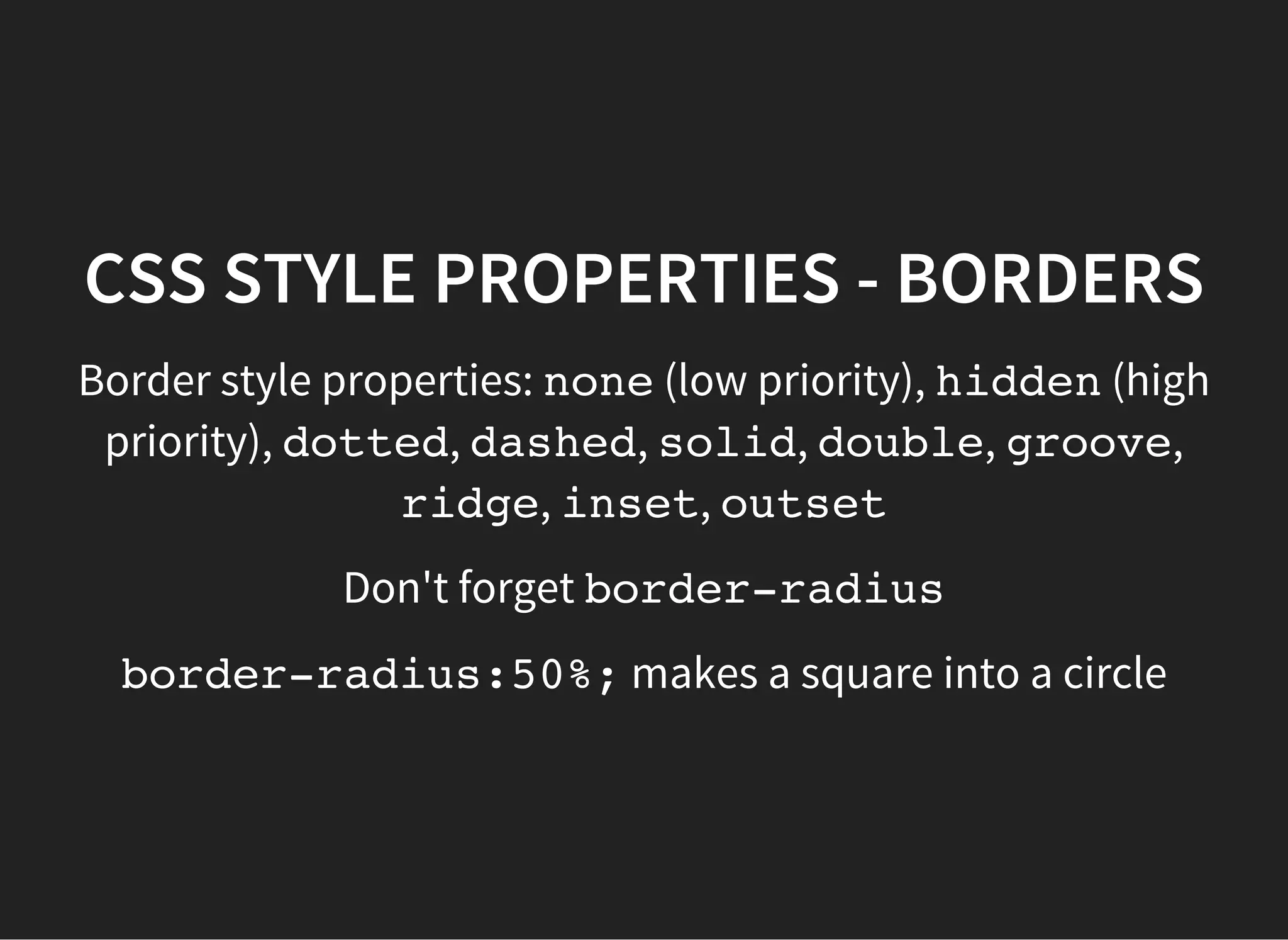 CSS AND <DIV>EXERCISE
Remembering that a <div>can be styled and nested inside
another <div>, try and do the following:
create a circle inside a square
create the Singaporean flag (without the stars)
Your code should look something like:
<div class="parent-class">
<div class="child-class"></div>
</div>
The demo is here, but have a go without looking first
http://codepen.io/wilkom/pen/OyrPzV
Work in the blankfolder of the downloaded working files
 