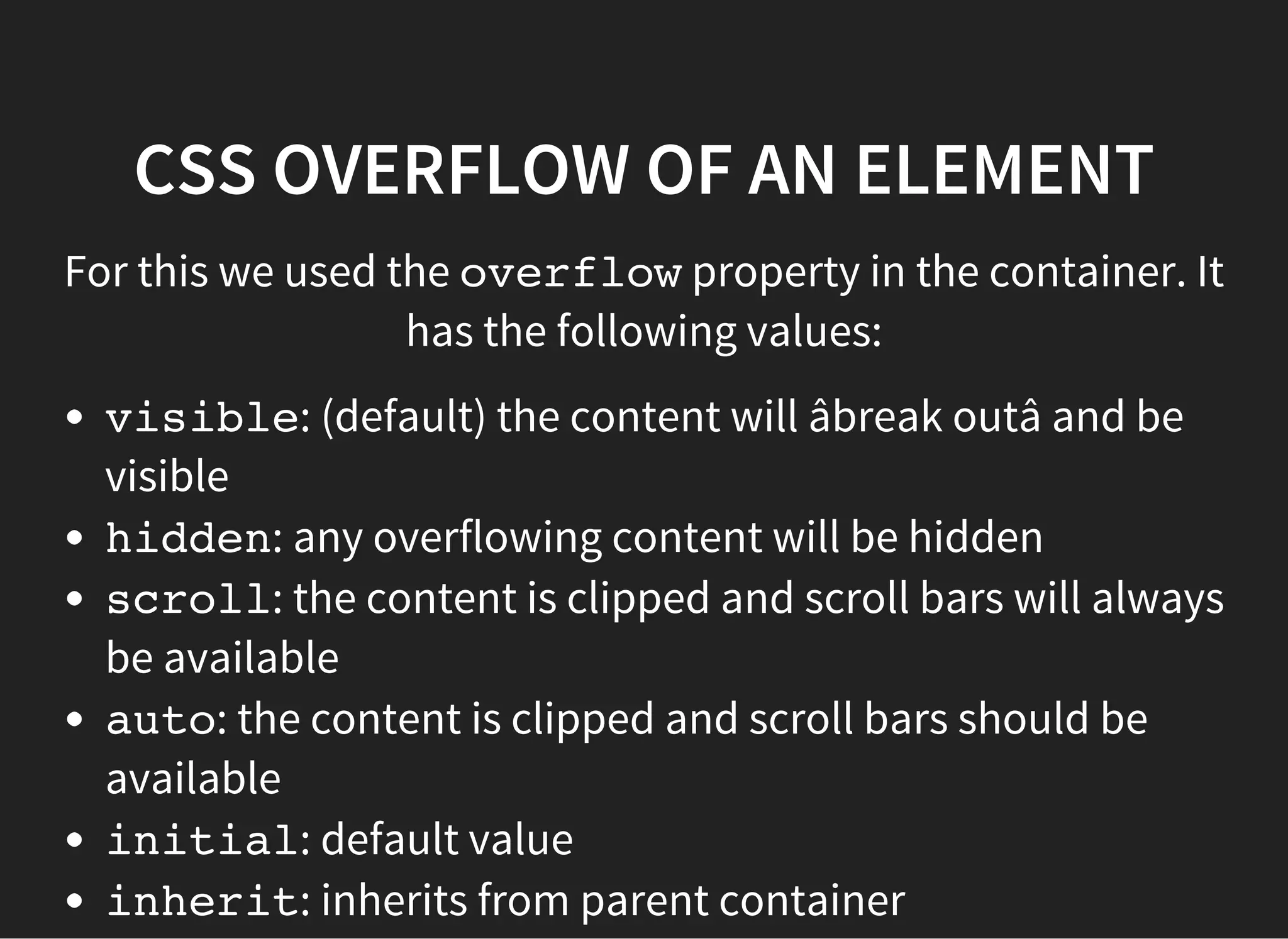 CSS OVERFLOWING NESTED IMAGES
Open up the folder named nested-imageand open the
lesson.htmlfile in your browser
See if you can get the image to scale down be 'sitting inside'
the parent circle. Hint there is a class you can use in the
lesson.css.
 