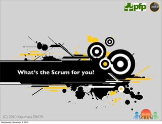 (C) 2010 Kazumasa EBATA
What’s the Scrum for you?
Wednesday, November 3, 2010
 