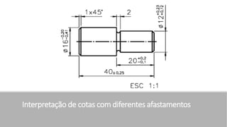 Interpretação de cotas com diferentes afastamentos
 