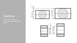 Tolerância
A tolerância pode ser
representada graficamente.
Veja:
 