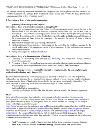 PRINCIPLES OF FOOD PROCESSING AND PRESERVATION updated | DOC
