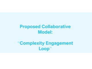 Proposed Collaborative
Model:
“Complexity Engagement
Loop”
 