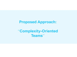 Proposed Approach:
“Complexity-Oriented
Teams”
 