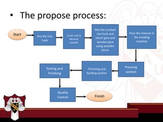 Simple Rice Project Proposal PROJECT FEASIBILITY STUDY MADE FROM RICE HULLS | PPTX
