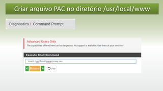 Criar arquivo PAC no diretório /usr/local/www
 