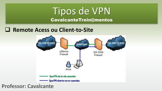 Tipos de VPN
CavalcanteTrein@mentos
 Remote Acess ou Client-to-Site
Professor: Cavalcante
 