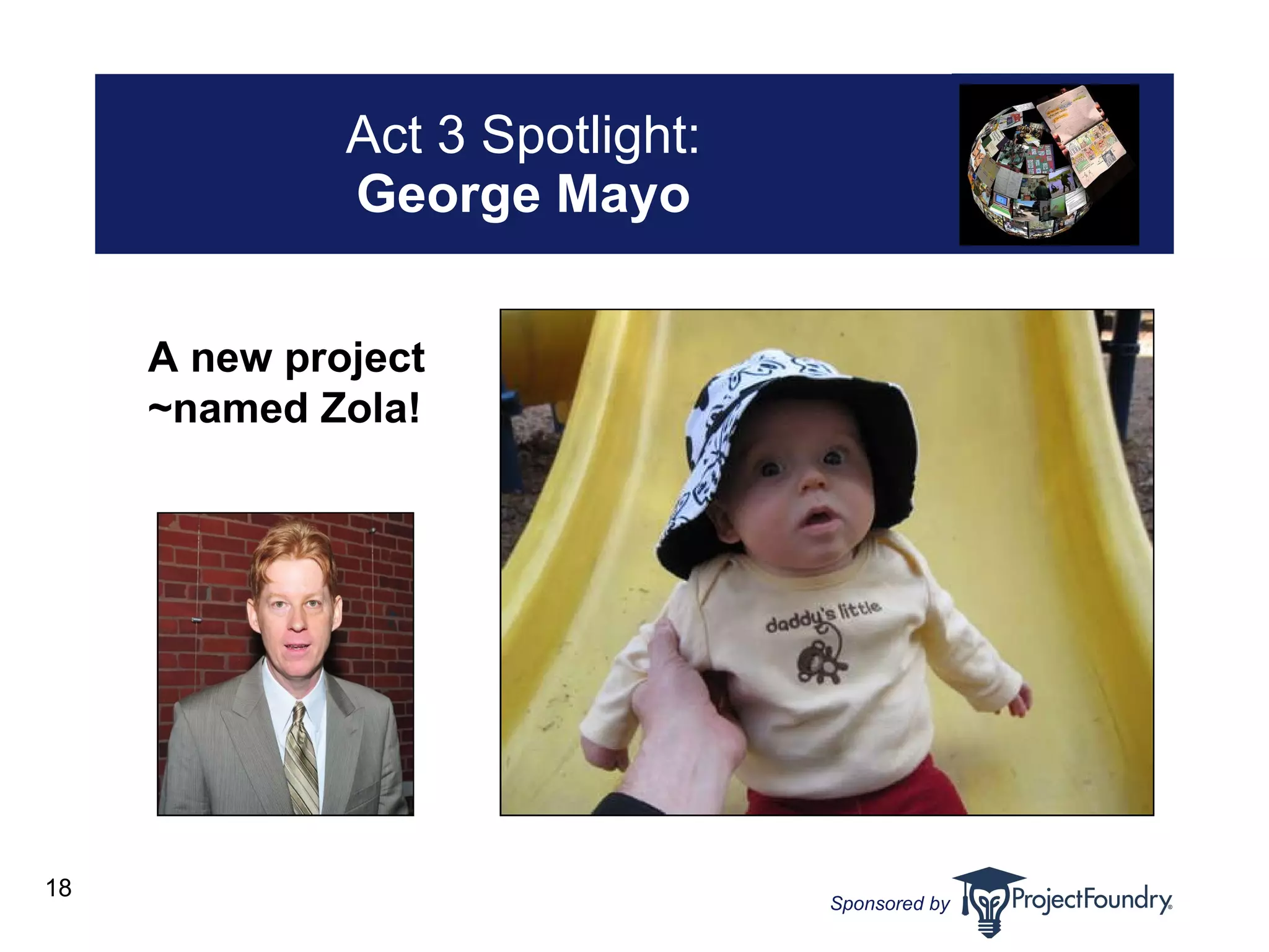 Act 3 Spotlight: George Mayo A new project ~named Zola! 