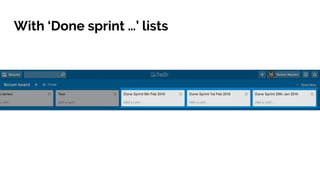 With ‘Done sprint …’ lists
 