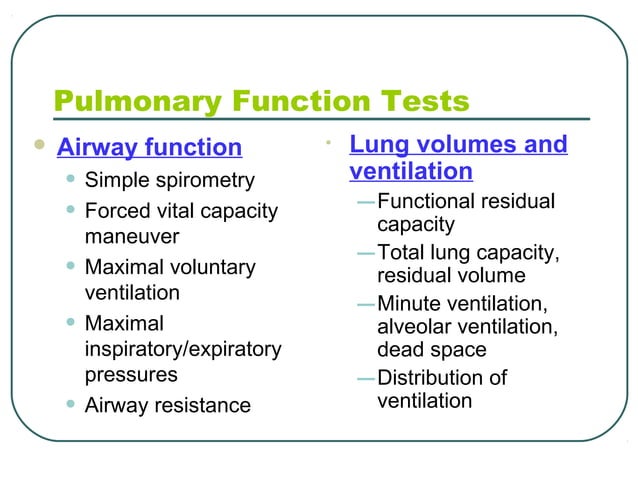 Pulmonary Function Testing | PPT | Lung and Respiratory Health ...