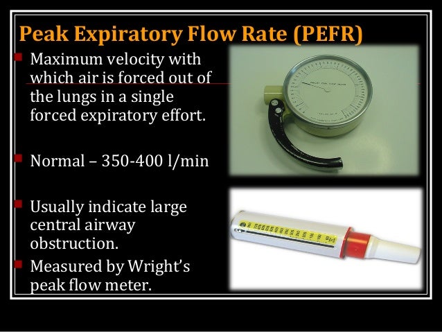 Peak Flow Testing Measures A Patient's Ability To PULMONARY FUNCTION TESTS