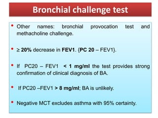 Provocation Testing Pulmonary functions Tests | PPTX