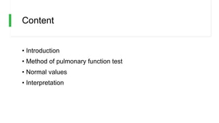 pulmonary Function Test | PPTX | Lung and Respiratory Health | Diseases ...