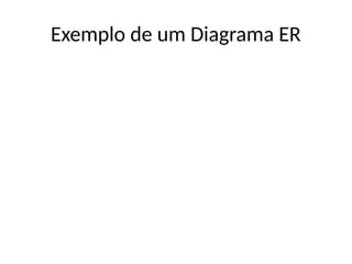 Exemplo de um Diagrama ER
 