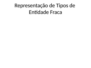 Representação de Tipos de
Entidade Fraca
 