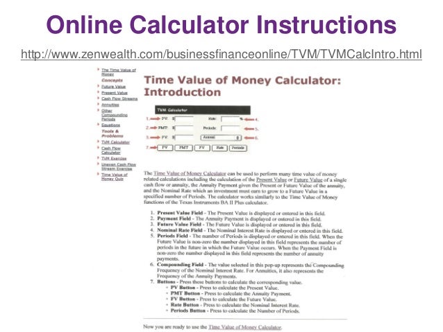 time value money calculator online present value of cash flows calculator