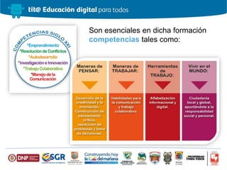 Son esenciales en dicha formación
competencias tales como:
 