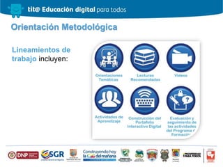 Lineamientos de
trabajo incluyen:
Orientación Metodológica
 