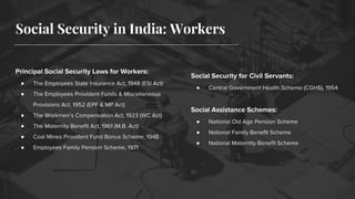 ●
●
●
●
●
●
Social Security in India: Workers
●
●
●
●
 