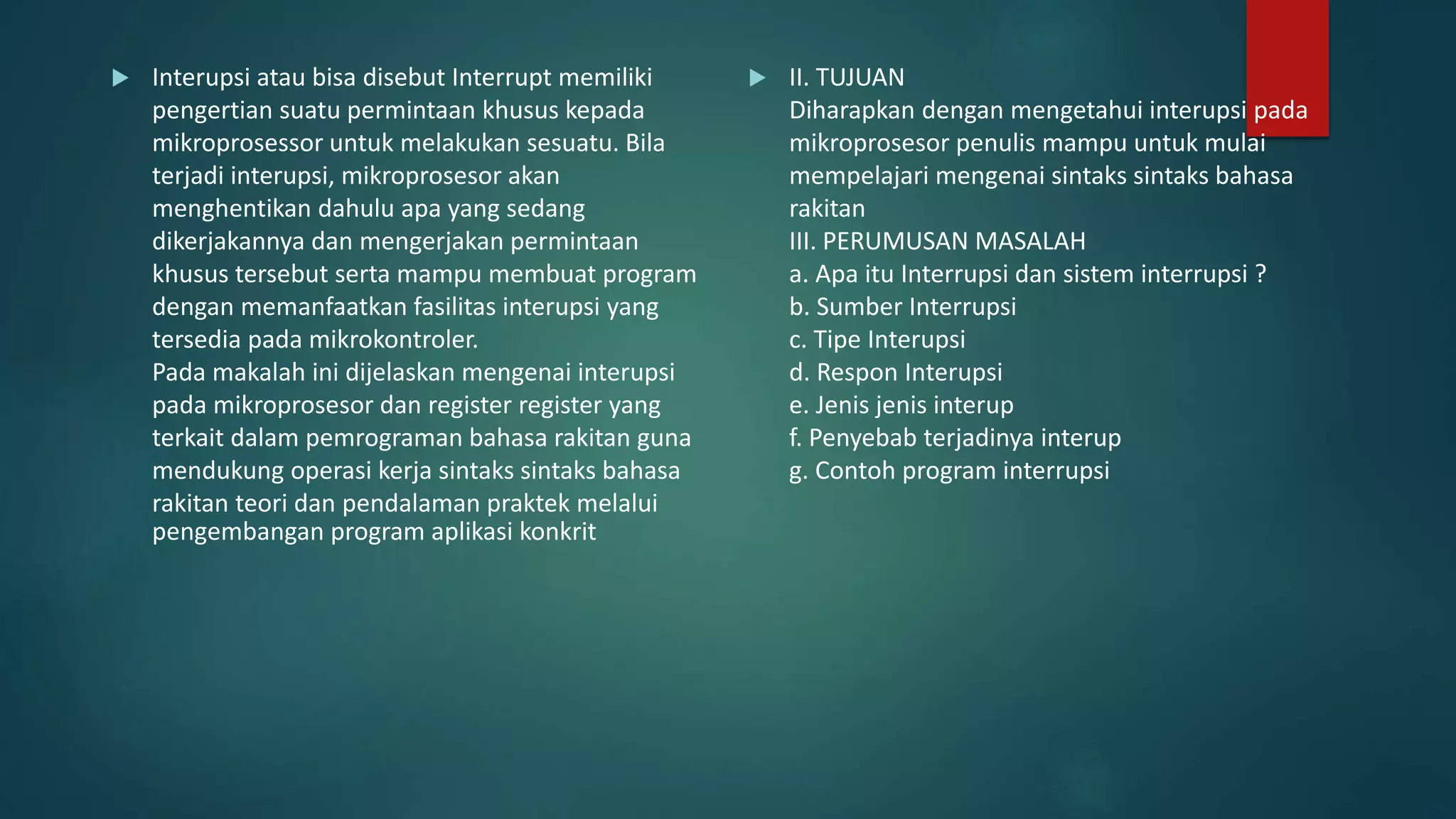 Jenis dan proses interupsi | PPTX