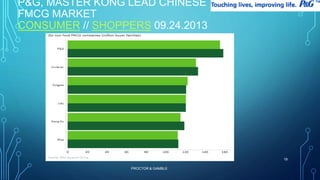P&G, MASTER KONG LEAD CHINESE 
FMCG MARKET 
CONSUMER // SHOPPERS 09.24.2013 
PROCTOR & GAMBLE 
19 
 
