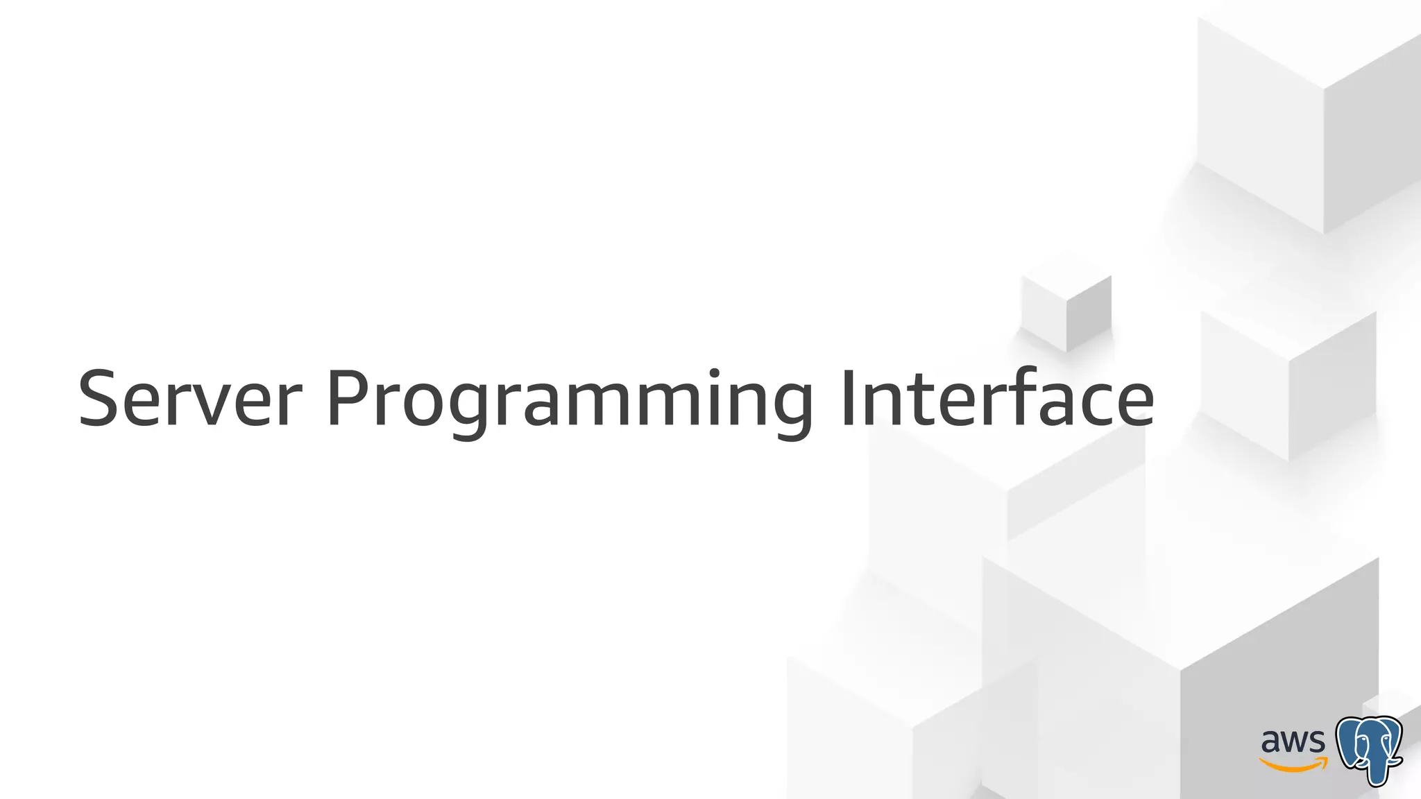 Server Programming Interface
 