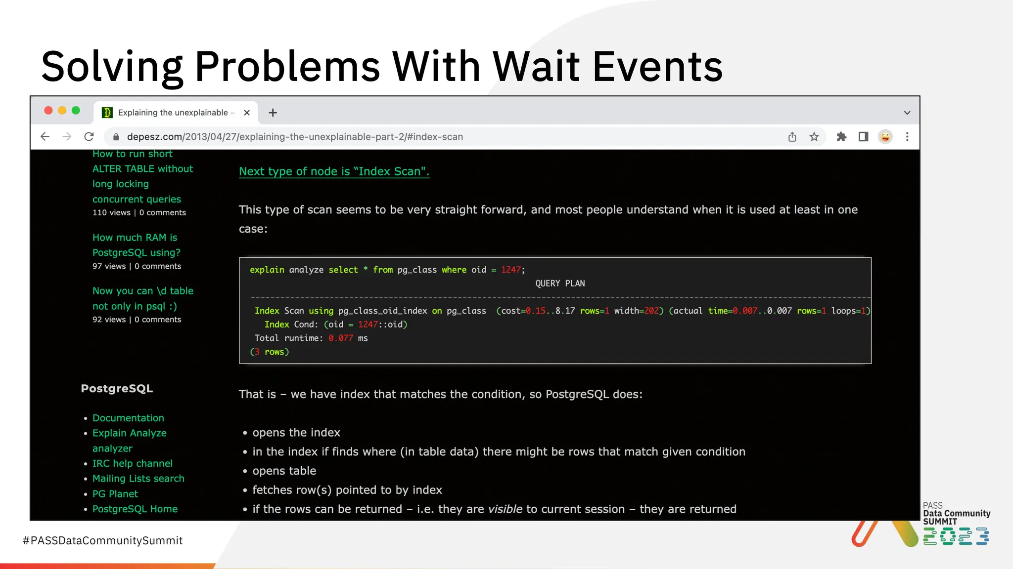 #PASSDataCommunitySummit
Solving Problems With Wait Events
 