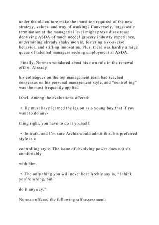 Pg 16-23Case Discussion Read The ASDA Way of Working ” an.docx