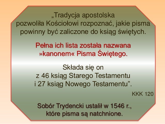 Kanon i podział ksiąg Pisma Świętego