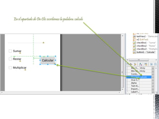 En el apartado de On Clic escribimos la palabra: calculo
 
