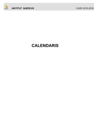 INSTITUT QUERCUS Sant Joan de Vilatorrada
PLA ANUAL
Curs 2015-2016
Codi : PA
Elaborat per: Equip directiu
Aprovat per CE: 30 de setembre de 2015
Rev. : 9.3
Data :
30/09/15
Pàgina:
7/ 50
Propostes des de les àrees degut als resultats de les proves de competències
bàsiques:
LLENGUA CATALANA:
Hem seguit progressant per sobre de la mitjana de Catalunya després de la introducció de
millores que vam iniciar el curs passat: treballar més les redaccions, fer exercicis preparatoris de
la prova de competències, assegurar que tothom faci la redacció, incorporar la nota de la prova a
les notes finals.
Tot això s’ha aplicat tant a 3r d’ESO (acta 5 ) com a 4t ESO (ACTA 24).
Vam acordar de continuar en aquest camí.
LLENGUA CASTELLANA:
Continuarem en la mateixa línia de treball. Una proposta de millora: impartir l'hora de lectura de
castellà a 4t.
MATEMÀTIQUES
Hem incentivat el treball de les competències bàsiques a classe, treballant un dossier amb
exàmens d’anys anteriors i tenint en compte la seva valoració en la nota del 2n trimestre.
A partir dels resultats obtinguts en les proves fetes aquest curs, s’afegirà a la nota del tercer
trimestre una puntuació proporcional que arribarà a un punt com a màxim.
Valoració positiva i proposem la continuïtat.
LLENGUA ANGLESA
La valoració dels resultats de les proves de competències bàsiques en llengua anglesa del curs
2015 es recull en l'acta del 28 de maig de 2015:
Els resultats són bons i similars als de cursos anteriors, els grups B, C i D tenen uns resultats
força bons, però com sempre hi ha un gruix d'alumnat del grup A i d'Aula Oberta que fan baixar la
mitjana. Tot i així, estem una mica per sobre de la mitjana de Catalunya.
Observem una tendència a la millora en el “writing, que sembla confirmar que anem per el bon
camí amb les mesures que vam acordar fa dos cursos. Per això acordem mantenir el treball del
writing a tota l'ESO tal com hem començat a fer aquest curs i treballar amb més intensitat els
exercicis de reading a l'aula, també en els quatre cursos d'ESO.
 