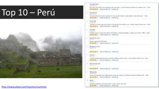 Top 10 – Perú




http://www.alexa.com/topsites/countries
 