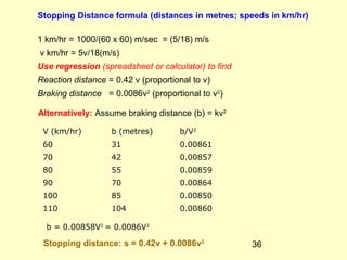 Stopping Distance Calculation Formula Using Real Life Contexts in Mathematics Teaching | PPT
