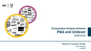 Comparative Analysis between
P&G and Unilever
Manish Chandra Singh
19200980
2009-2018
MSc Marketing
 