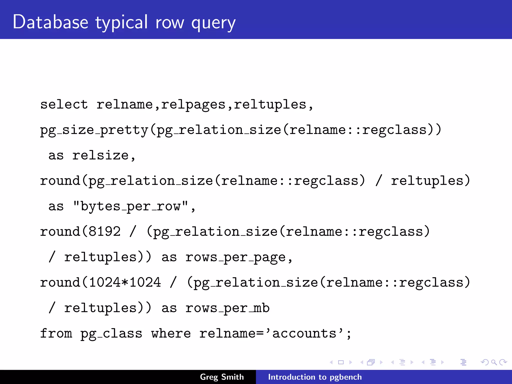 Introduction to PgBench