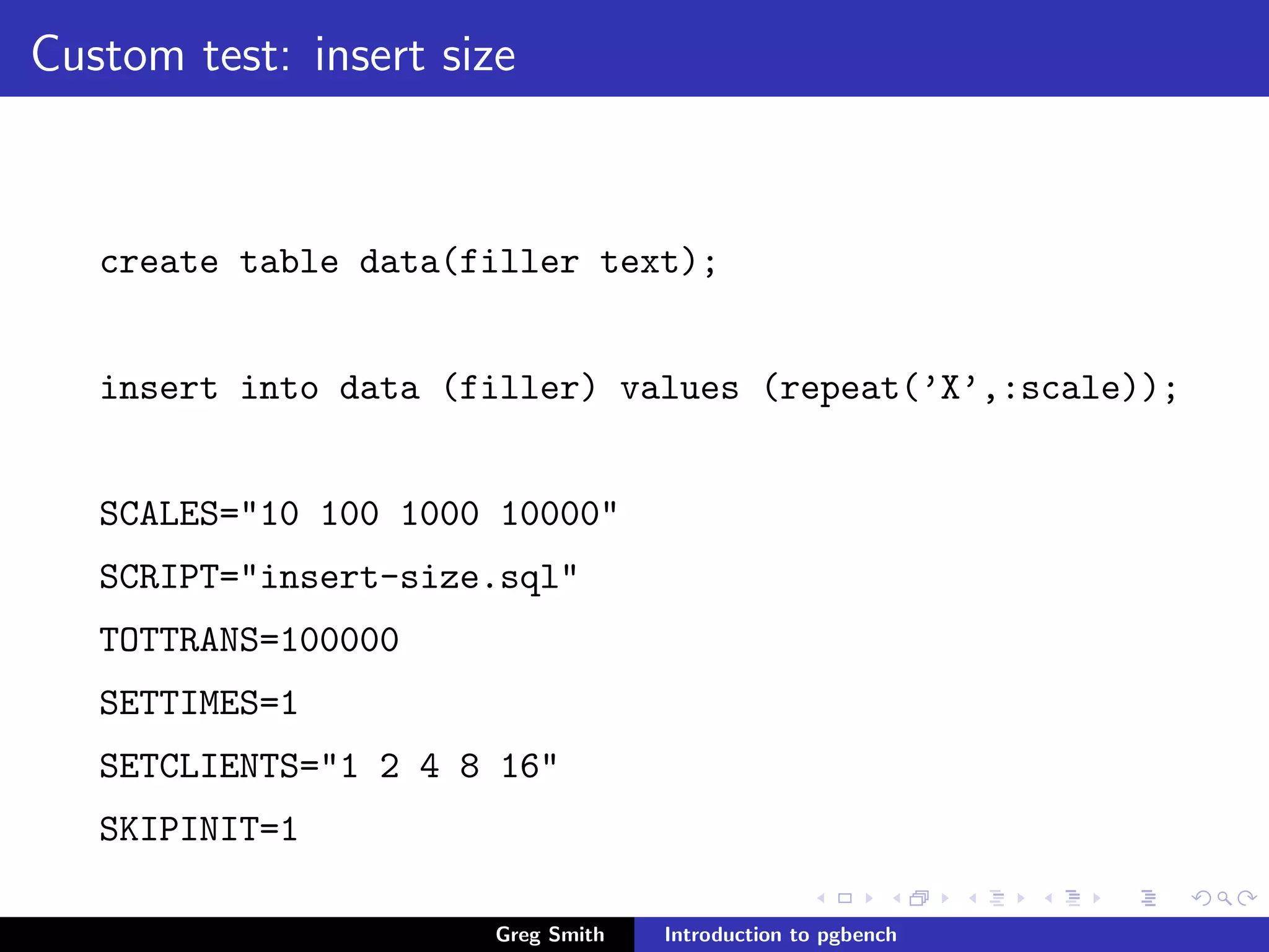 Introduction to PgBench