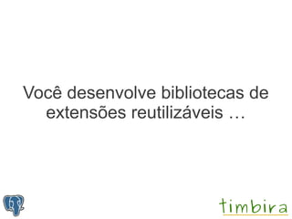 Você desenvolve bibliotecas de
  extensões reutilizáveis …
 