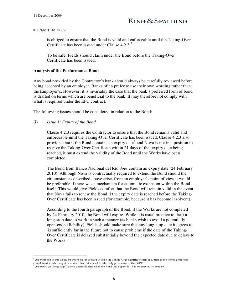sample performance bond claim letter Performance Bond Workshop Exercise sample performance bond claim letter Performance Bond Workshop Exercise